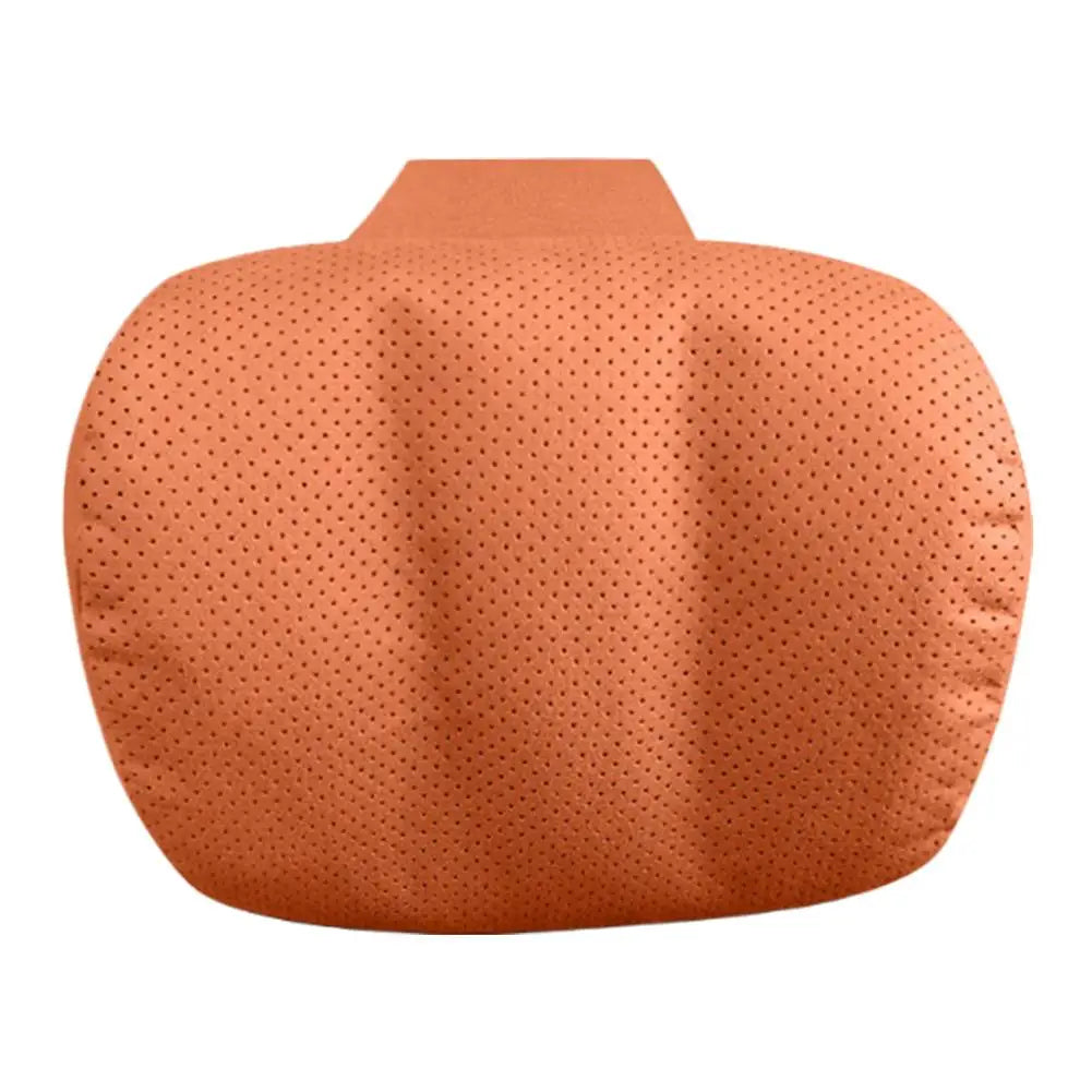 Car Headrest Neck Pillow – Memory Foam Travel Head Support Cushion, Universal Adjustable Fit - Delicate Leather