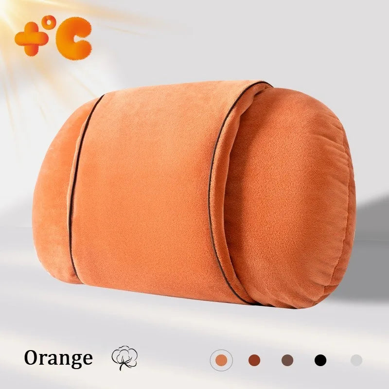 Luxury Plush Car Headrest & Lumbar Support Set – Soft Warm Neck Pillow and Waist Cushion for Comfortable Driving - Delicate Leather