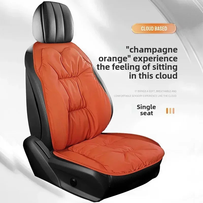 Universal Winter Down Car Seat Cover – Soft Breathable Warm Seat Cushion Protector for Cars and SUVs - Delicate Leather