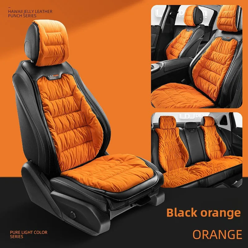 Universal Winter Down Car Seat Cover – Warm Breathable Soft Seat Cushion Protector for Vehicle Interior - Delicate Leather