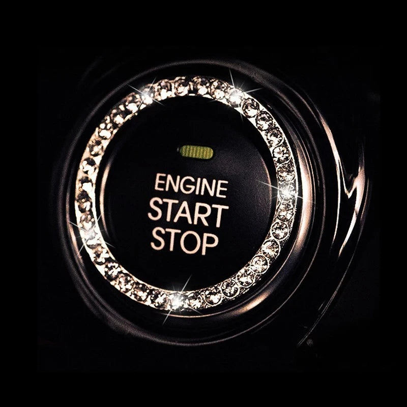 Crystal Engine Start/Stop Button Cover, Bling Protective Switch Cover for Girls' Car Interior Decor, Gift For Mother's Day 2025