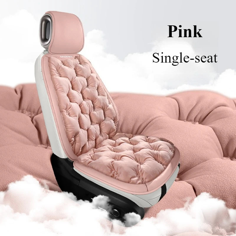 Premium Down Winter Car Seat Cushion – Thick Warm Padding, Universal Fit for Cars, SUVs, and Trucks - Delicate Leather