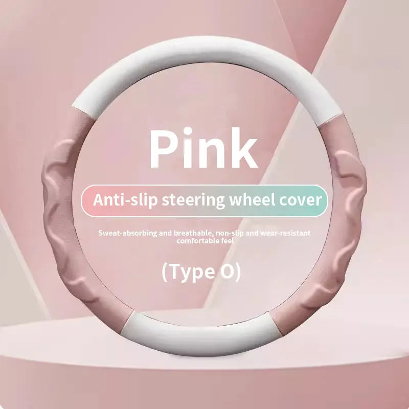 Carbon Fiber Leather Steering Wheel Cover – Non-Slip, Universal 38cm, Breathable, Luxury Car Interior Accessory - Delicate Leather
