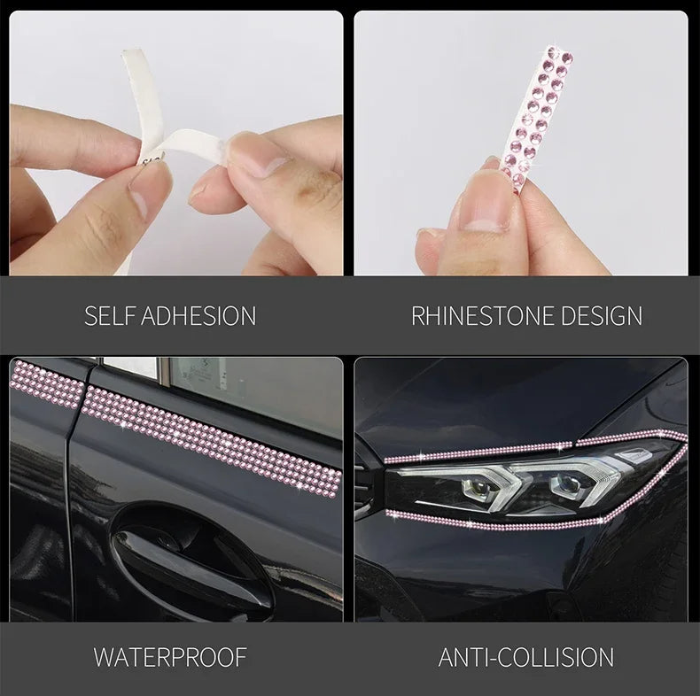 5M Bling Car Trim | Self-Adhesive Rhinestone Stickers for Car Interior & Exterior Decoration, Gift For Mother's Day 2025
