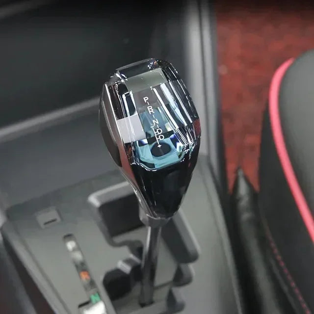 Universal Crystal LED Gear Shift Knob | Stylish Car Gear Head with Illuminated Design (SP17) - Delicate Leather