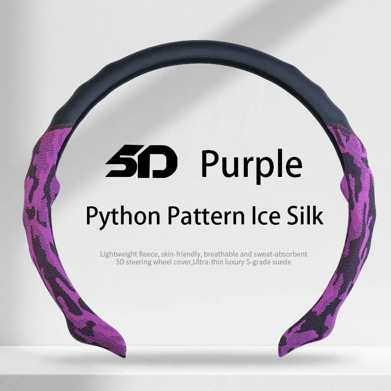 5D Camouflage Pattern Steering Wheel Cover – Ultra-Thin Breathable Anti-Slip Grip, Universal Fit - Delicate Leather