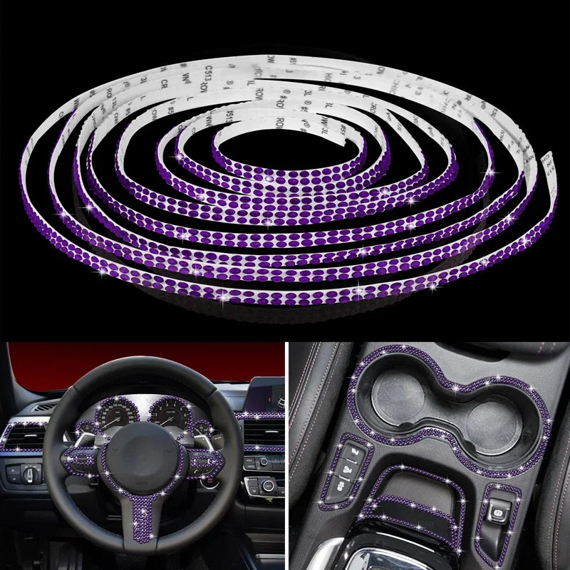 5M Bling Car Trim | Self-Adhesive Rhinestone Stickers for Car Interior & Exterior Decoration, Gift For Mother's Day 2025