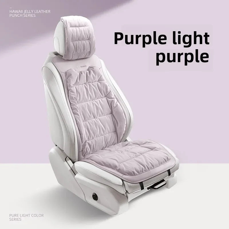 Universal Winter Down Car Seat Cover – Soft Breathable Warm Seat Cushion Protector for Car Interior - Delicate Leather