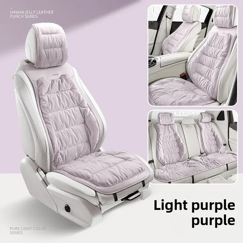 Universal Winter Down Car Seat Cover – Soft Breathable Warm Seat Cushion Protector for Car Interior - Delicate Leather