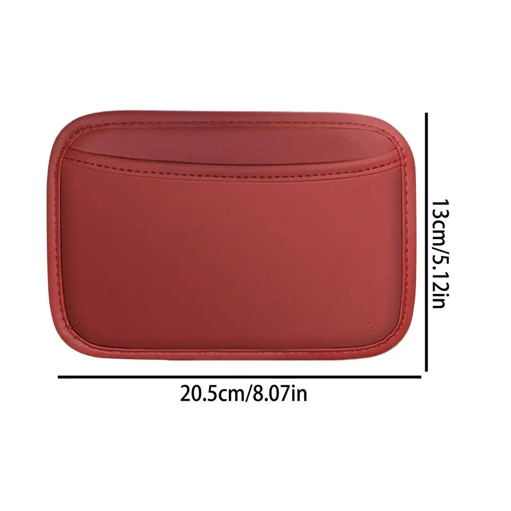 Car Center Console Storage Bag – PU Leather Organizer for Phone, Keys & Car Accessories - Delicate Leather