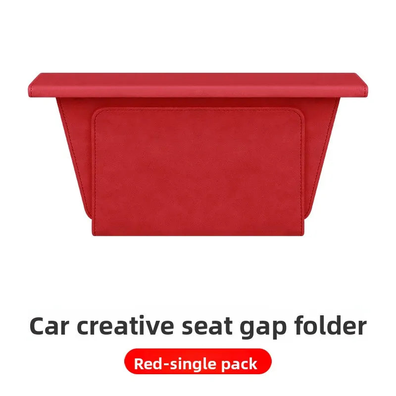 Car Seat Gap Plug & Organizer – Suede Storage Folder with Magnetic Closure, Anti-Drop, Noise Reduction - Delicate Leather