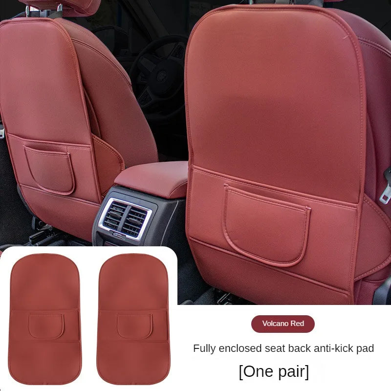Car Seat Back Protector – Universal Backseat Kick Mat Waterproof Interior Cover - Delicate Leather
