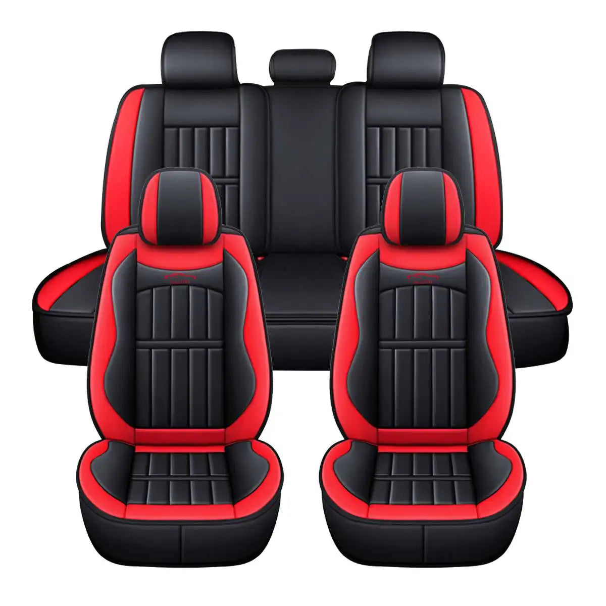 Deluxe PU Leather Car Seat Covers for 5 Seats – 11PCS Full Set with Front & Rear Protection for SUV & Truck 04 - Delicate Leather