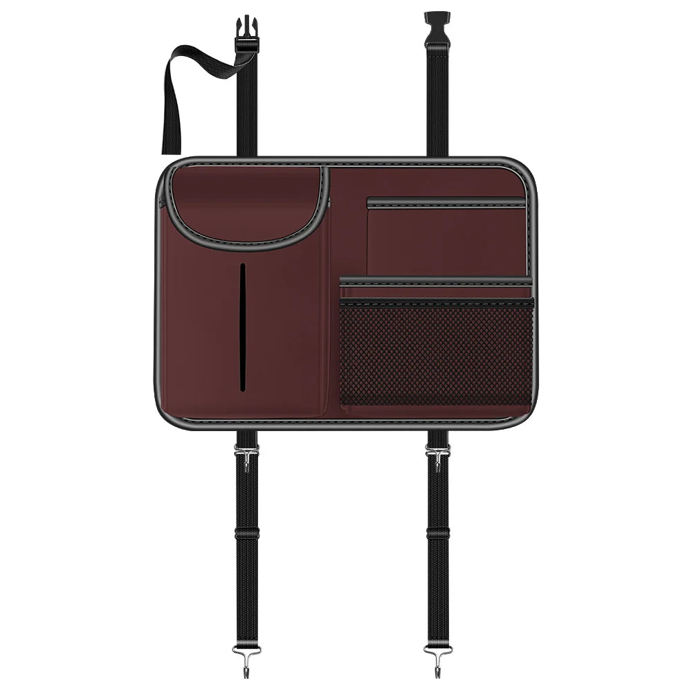 Car Seat Back Storage Organizer – Universal Multi-Functional Storage Bag for Car Interior Tidying - Delicate Leather