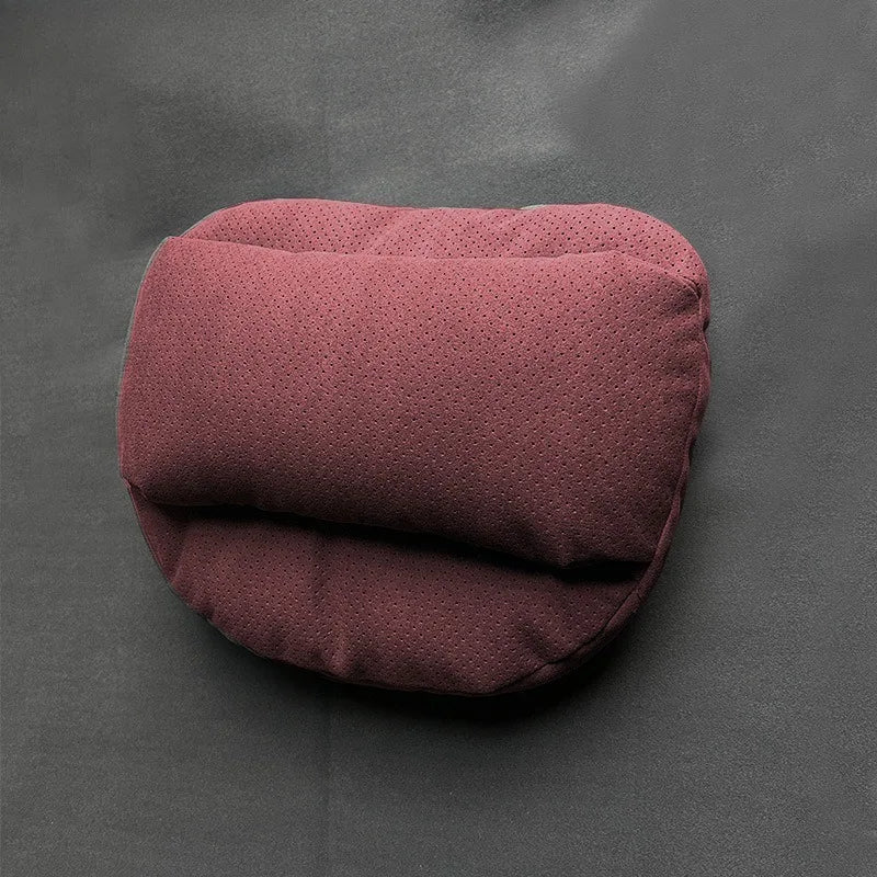 Suede Car Neck Pillow and Waist Cushion – Universal Soft Headrest & Lumbar Support for Comfortable Driving - Delicate Leather