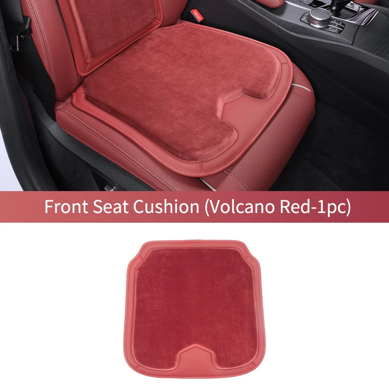 Car Seat Cover Cushion - Warm Flannel Soft Memory Foam Seat Protector Booster Pad - Winter Seat Accessories - Delicate Leather