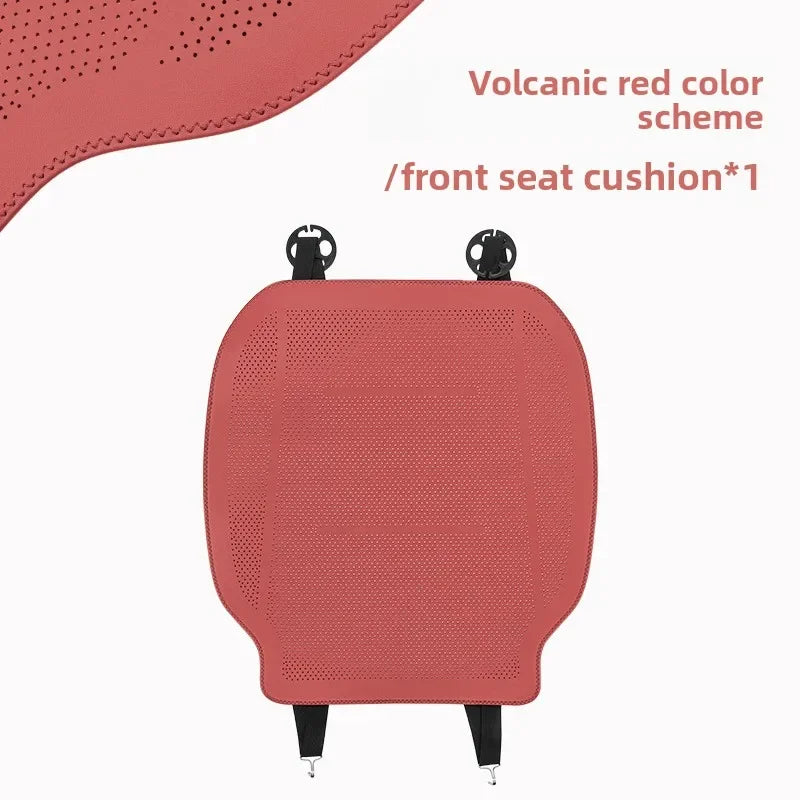 Universal Nappa Leather Car Seat Cover - Four Season Auto Breathable Comfortable Saddle Cushions - Seat Covers for Car Seats - Delicate Leather