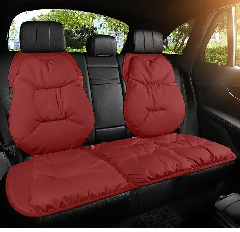 Universal Winter Down Car Seat Cover – Soft Breathable Warm Seat Cushion Protector for Cars and SUVs - Delicate Leather
