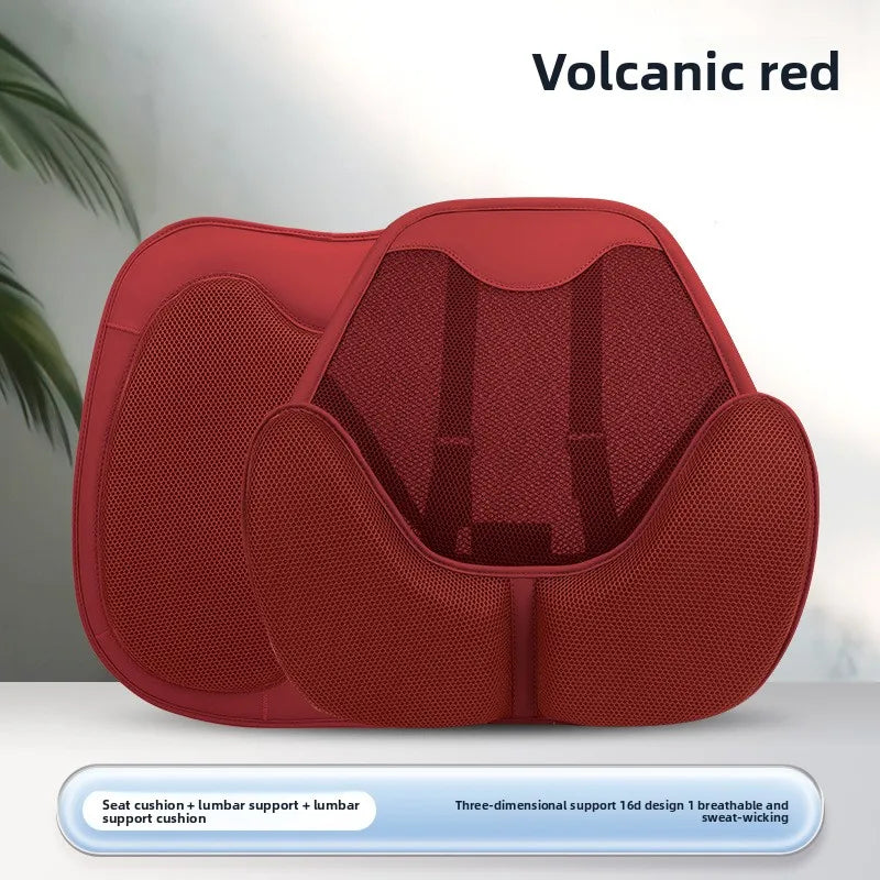 Non-Slip Universal Car Seat Cover – Ice Silk Cushion with Waist Support for Four-Season Comfort - Delicate Leather