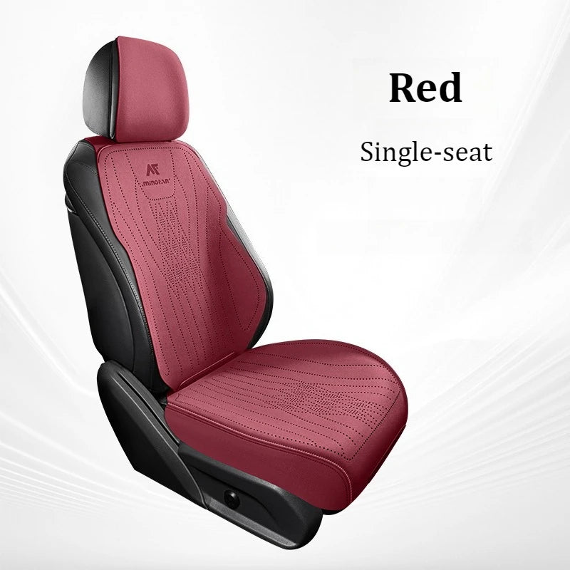 Premium Perforated Suede Car Seat Covers – Custom Fit, Full Wrapping, Multi-Model - Delicate Leather