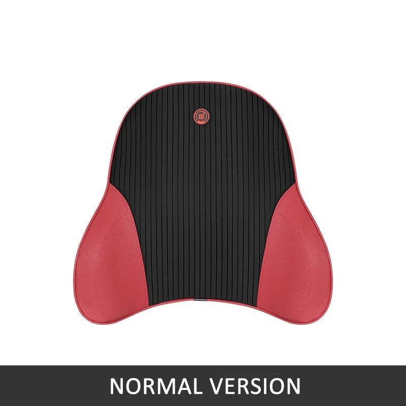 2025 Memory Foam Car Neck Pillow and Lumbar Support – Nappa Leather Headrest & Waist Cushion for Driving Comfort - Delicate Leather