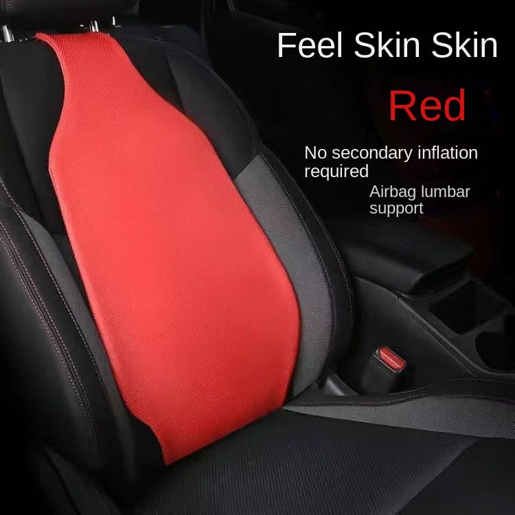 Leather Car Waist Pillow – Lumbar Support Cushion for Driving Comfort - Delicate Leather