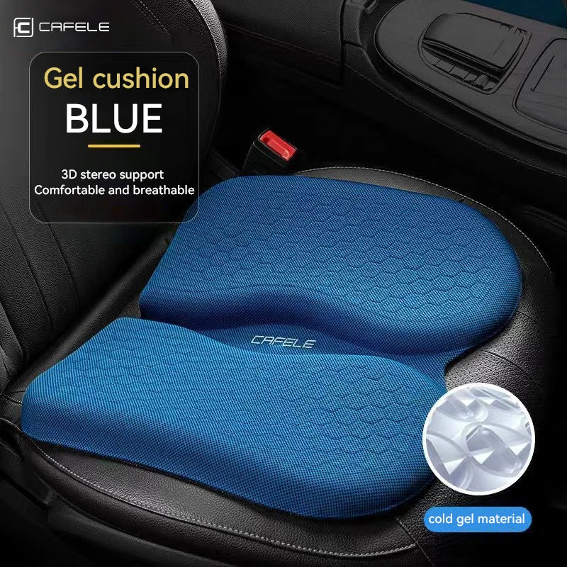 Cooling Gel Seat Cushion – Honeycomb Design for Car, Office, Home & Yoga - Delicate Leather