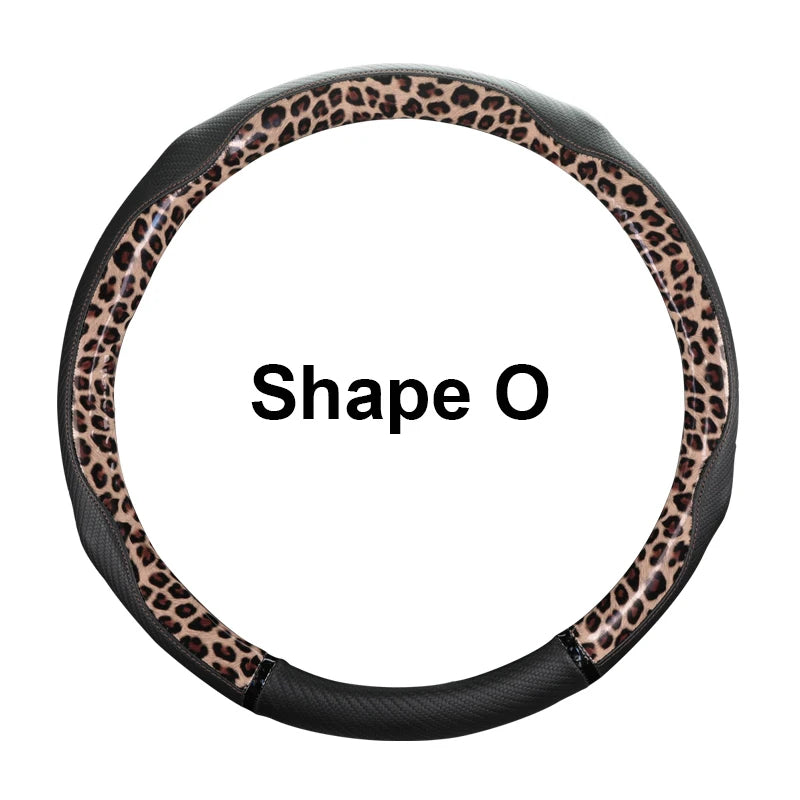 Anti-Slip Leather Steering Wheel Cover – Universal 38cm O/D Shape Protective Wheel Grip - Delicate Leather