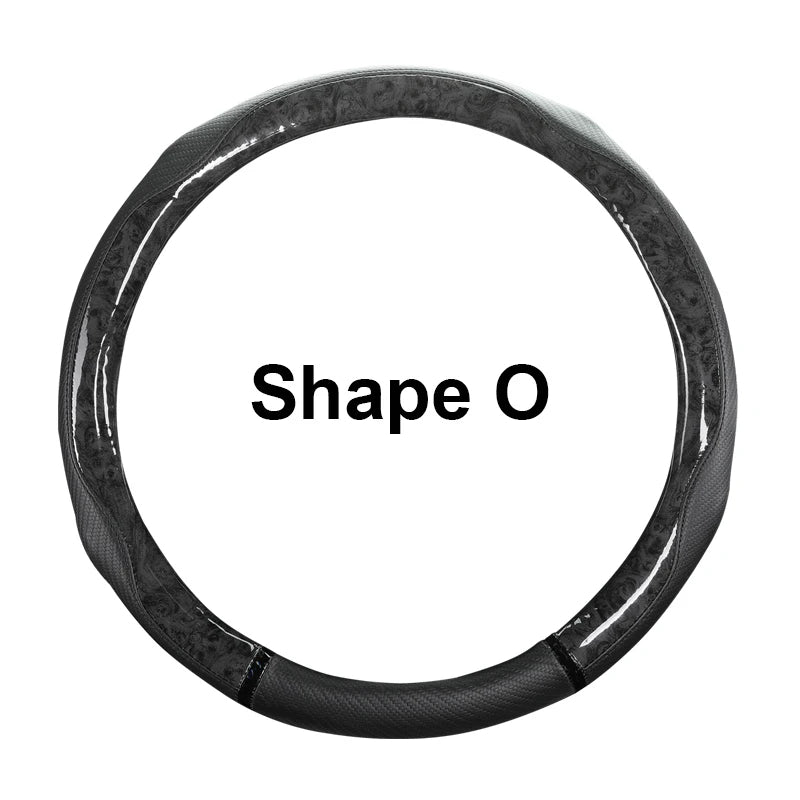 Anti-Slip Leather Steering Wheel Cover – Universal 38cm O/D Shape Protective Wheel Grip - Delicate Leather