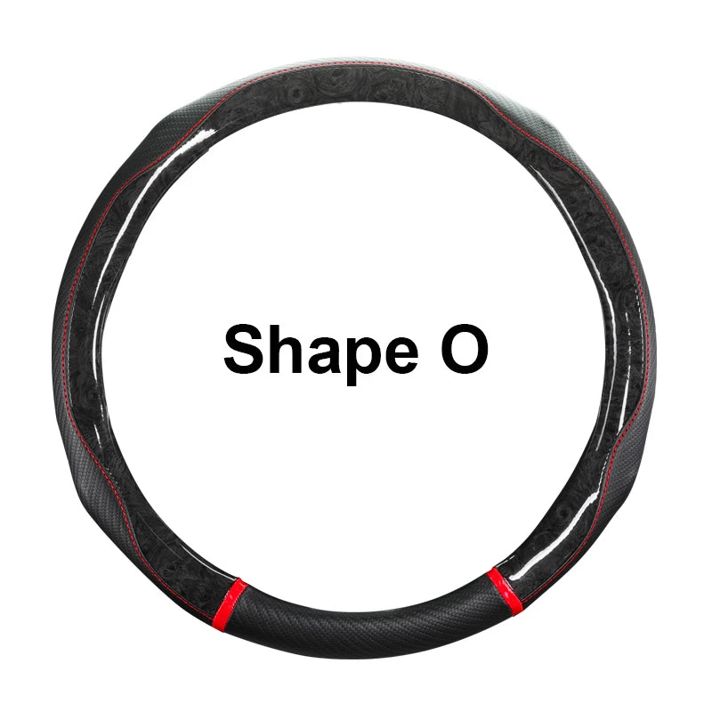 Anti-Slip Leather Steering Wheel Cover – Universal 38cm O/D Shape Protective Wheel Grip - Delicate Leather