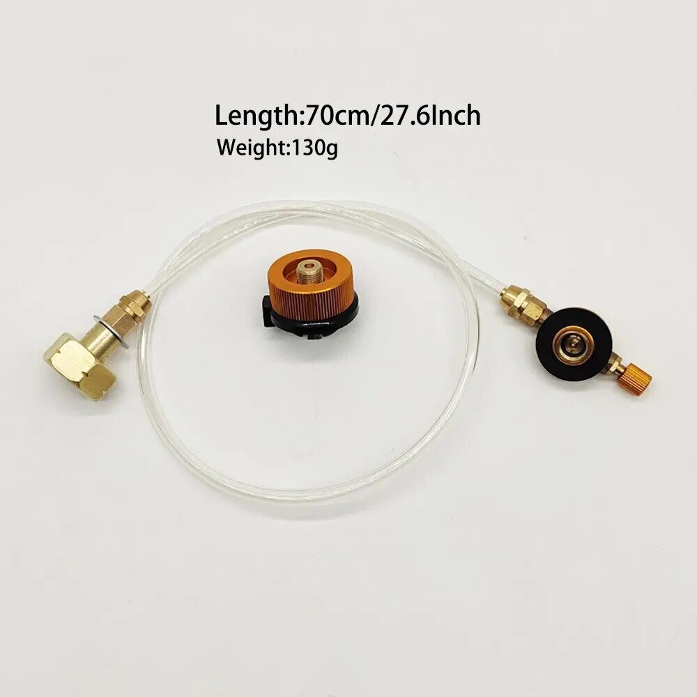 Outdoor Camping Gas Stove Propane Refill Adapter: Cylinder Converter Filling Tank Coupler Accessories for Convenient Gas Refills - Delicate Leather