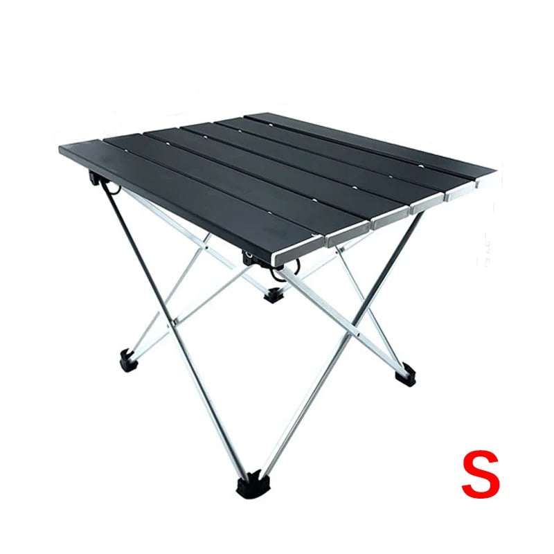 UltraPort Compact Camp Table Outdoor Folding Table, Portable Camping Side Table made of Ultralight Aluminum. Ideal for Camping, Picnics, and Beach Trips - Delicate Leather