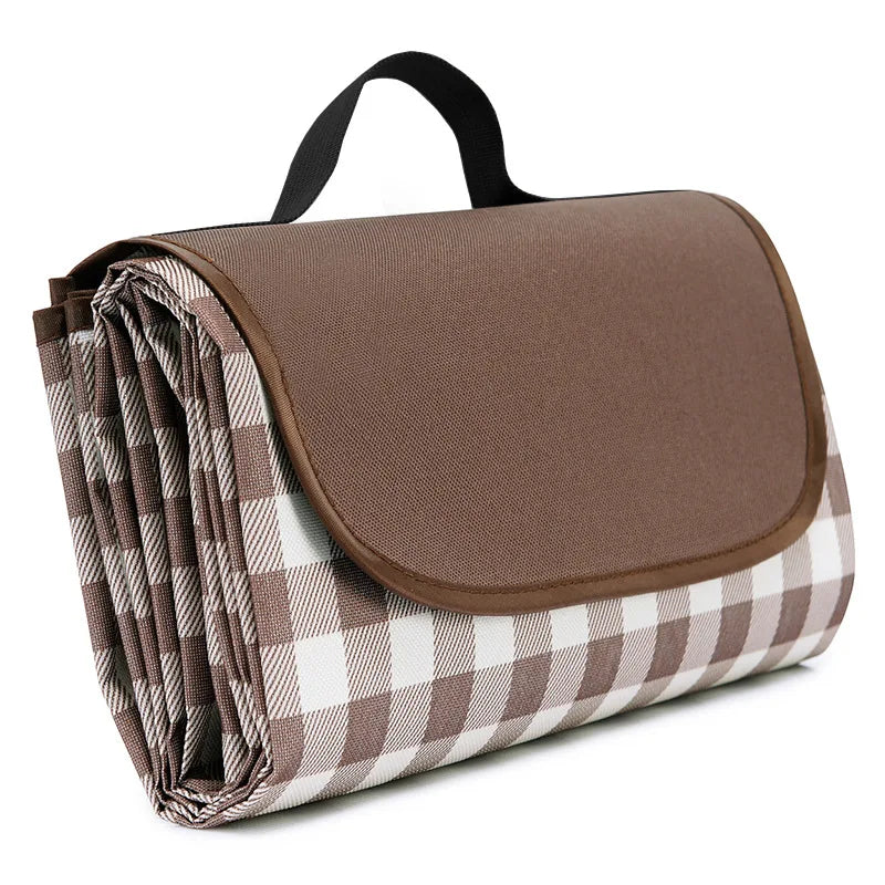 Outdoor Portable Picnic Blanket Waterproof Beach Cushion Mat for Baby Sleeping, Moistureproof Plaid Multiplayer Camping Mat