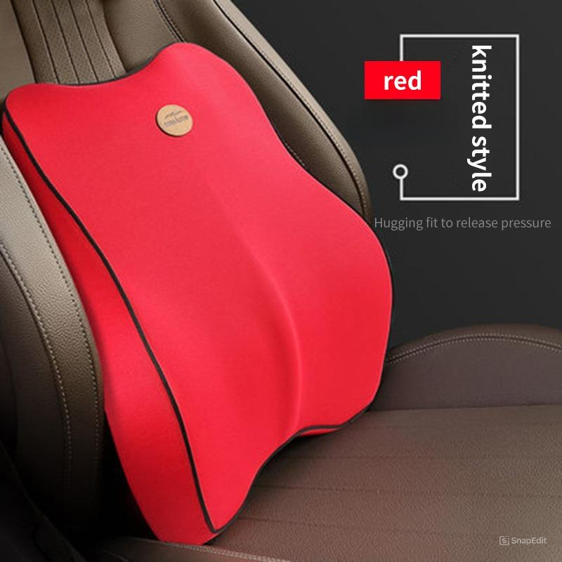 Portable Orthopedic Ergonomic Back Pillows Lumbar Support Office Chair Gel Seat Cushion Memory Foam Car Stadium Lumbar Cushion - Delicate Leather
