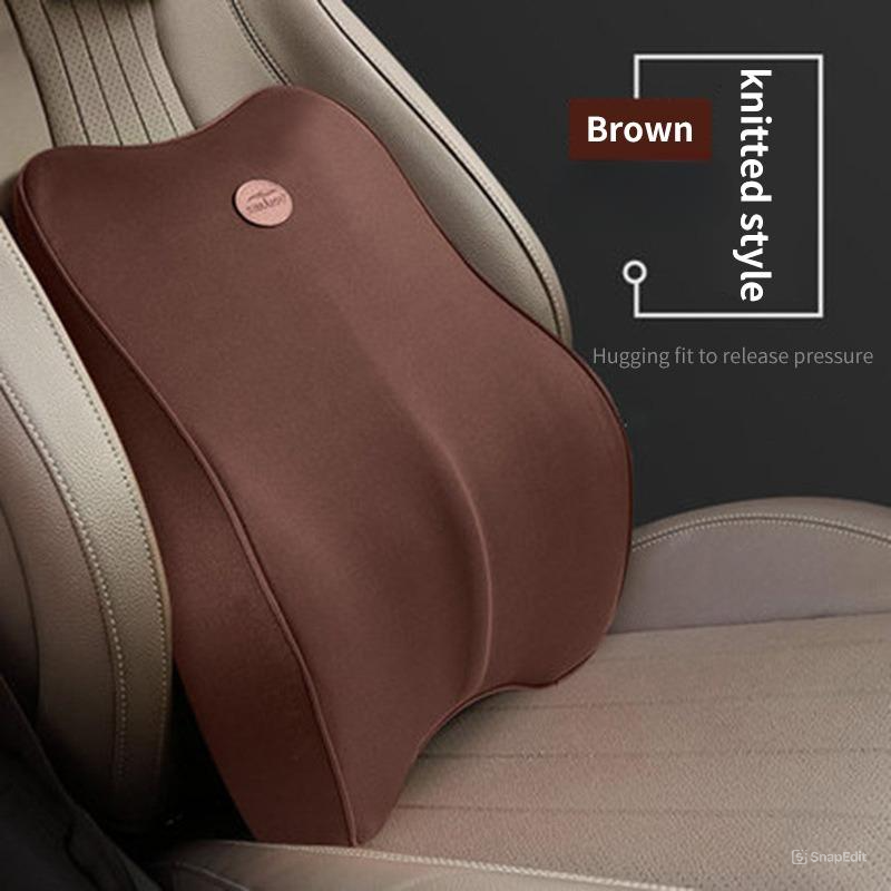 Portable Orthopedic Ergonomic Back Pillows Lumbar Support Office Chair Gel Seat Cushion Memory Foam Car Stadium Lumbar Cushion - Delicate Leather
