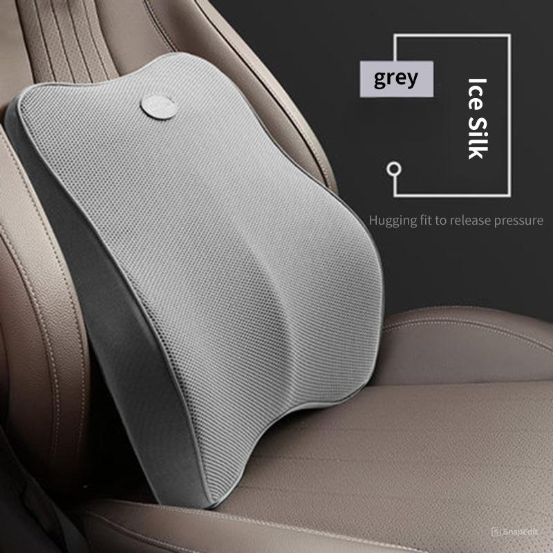 Portable Orthopedic Ergonomic Back Pillows Lumbar Support Office Chair Gel Seat Cushion Memory Foam Car Stadium Lumbar Cushion - Delicate Leather
