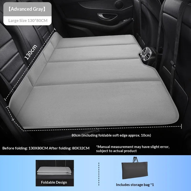 Portable Car Air Mattress Travel Bed – Back Seat Inflatable Sleeping Pad - Delicate Leather