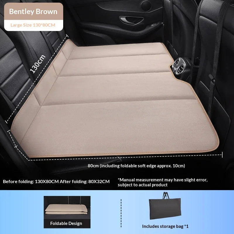Portable Car Air Mattress Travel Bed – Back Seat Inflatable Sleeping Pad - Delicate Leather