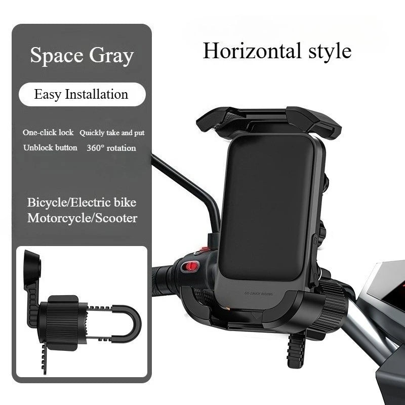 Shock-Resistant Motorcycle Phone Holder – Stable Navigation Mount for Bikes & Electric Scooters - Delicate Leather