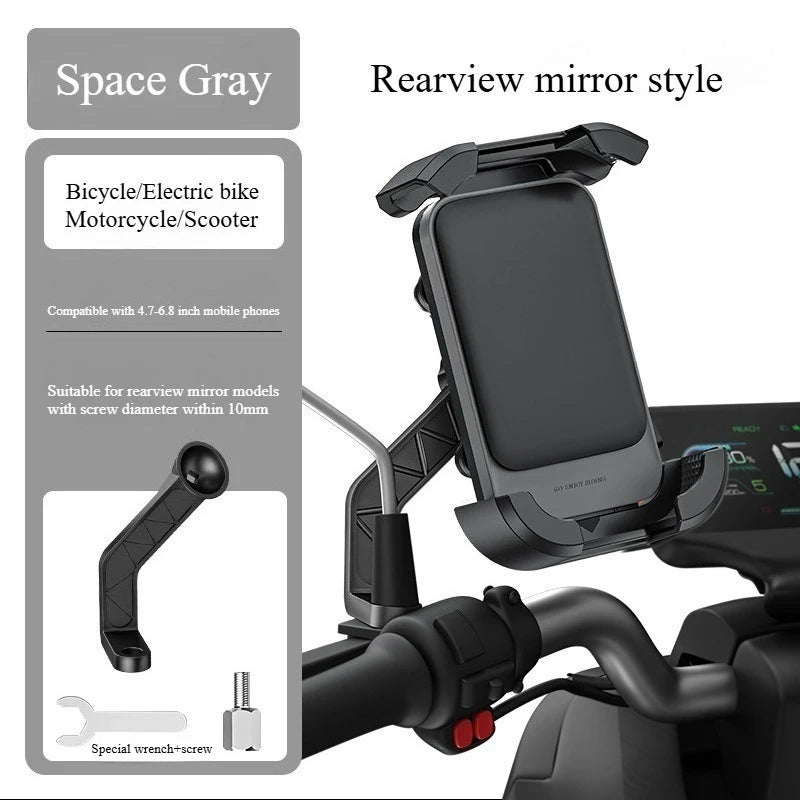 Shock-Resistant Motorcycle Phone Holder – Stable Navigation Mount for Bikes & Electric Scooters - Delicate Leather