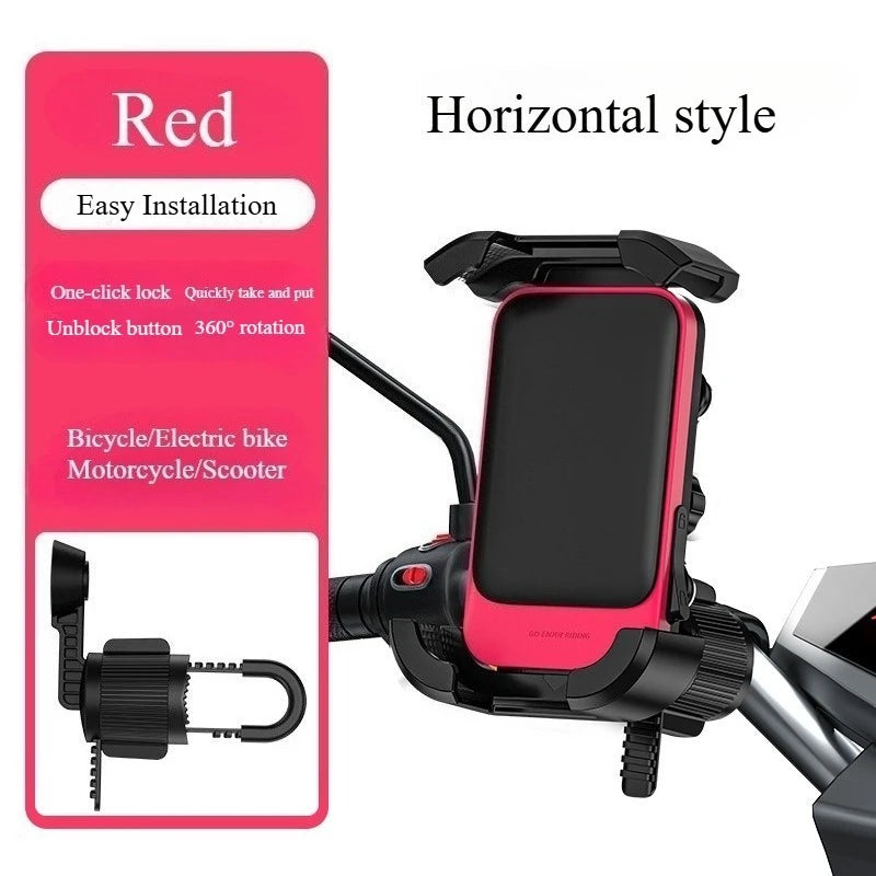 Shock-Resistant Motorcycle Phone Holder – Stable Navigation Mount for Bikes & Electric Scooters - Delicate Leather