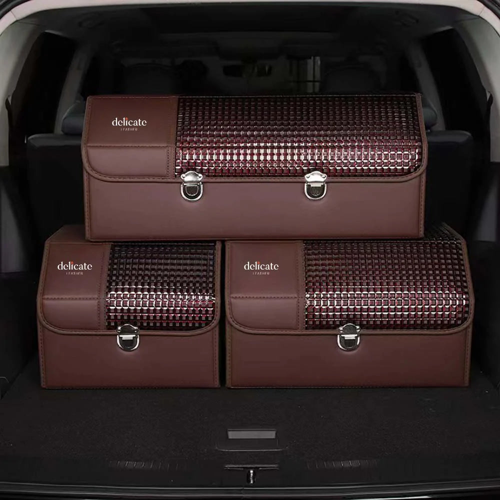 Organizer for Trunk Box Storage, Car Accessories Interior Vehicle Supplies Accessories for the Car - TBS - Delicate Leather