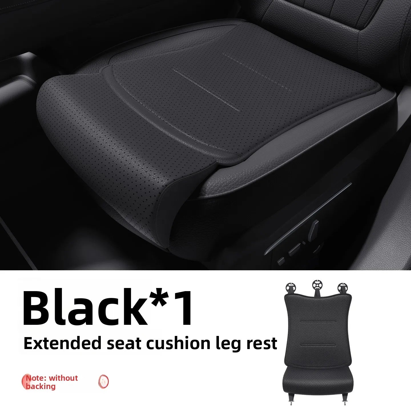 Universal Car Seat Cushion with Extended Footrest – Leather Breathable Non-Slip Seat Cover for Driver and Passenger Comfort - Delicate Leather