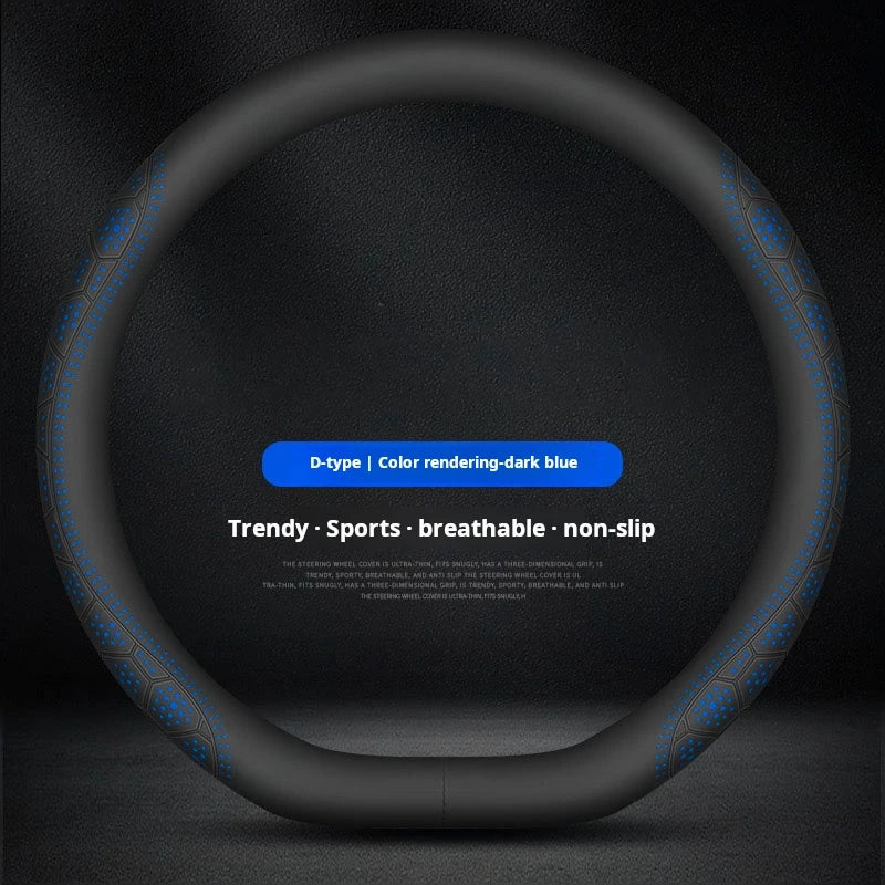 All-Season Universal Steering Wheel Cover – Lightweight Breathable Sweat-Absorbing Non-Slip Protective Wheel Wrap - Delicate Leather