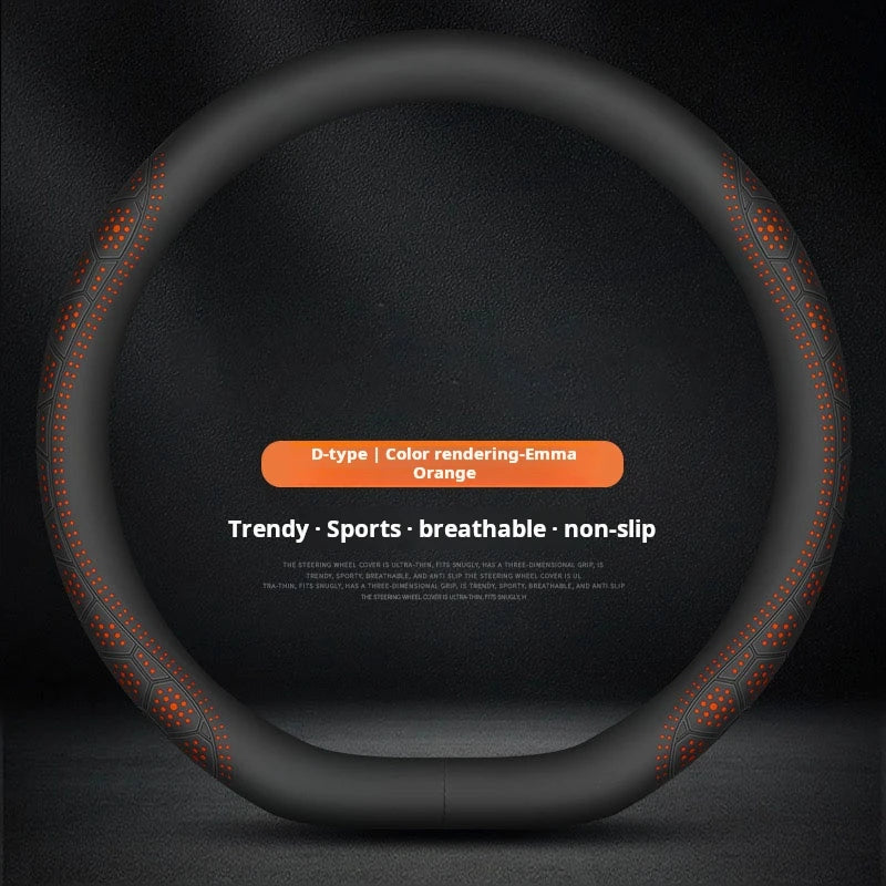 All-Season Universal Steering Wheel Cover – Lightweight Breathable Sweat-Absorbing Non-Slip Protective Wheel Wrap - Delicate Leather