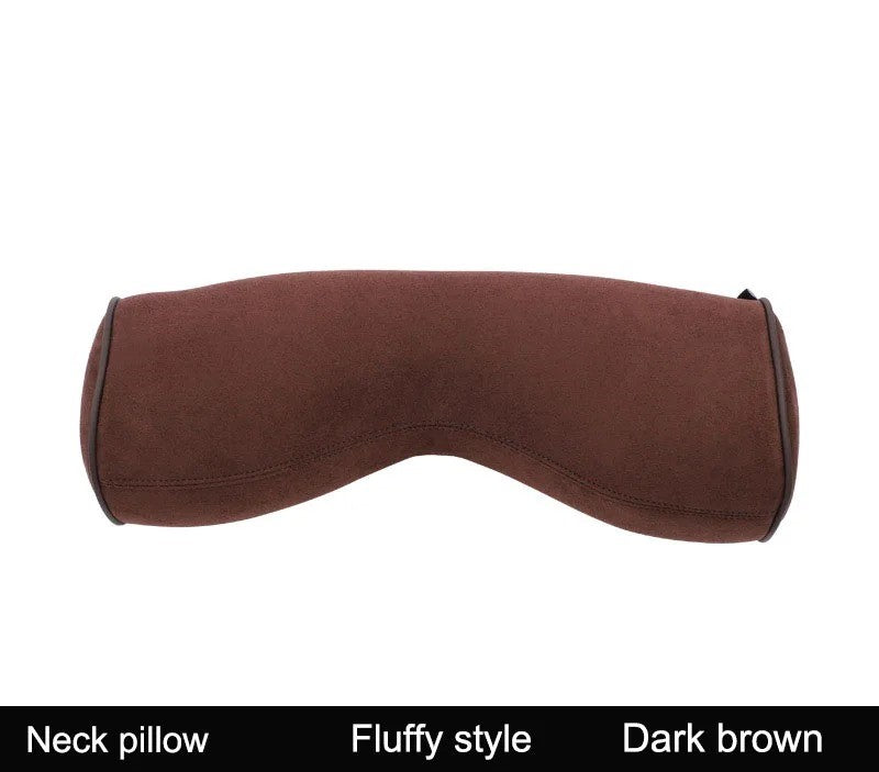 Volvo Car Neck Rest Pillow – Perforated Leather Memory Foam Cushion for Travel Comfort