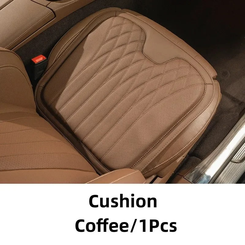 Breathable Nappa Leather Driver Seat Cushion & Waist Pillow - Ergonomic Comfort for BMW Interiors - Delicate Leather
