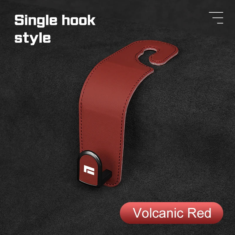 Leather Car Seat Headrest Hook – Auto Seat Back Hanger for Storage & Organization - Delicate Leather