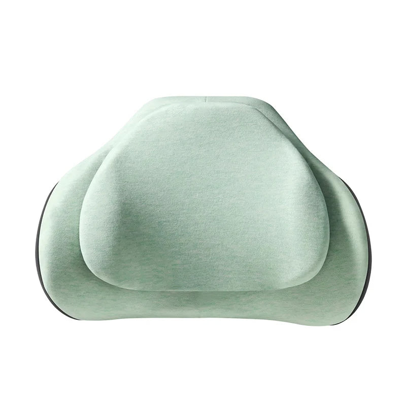 Car Seat Neck & Lumbar Support Pillow – Memory Foam Headrest Cushion for Travel - Delicate Leather