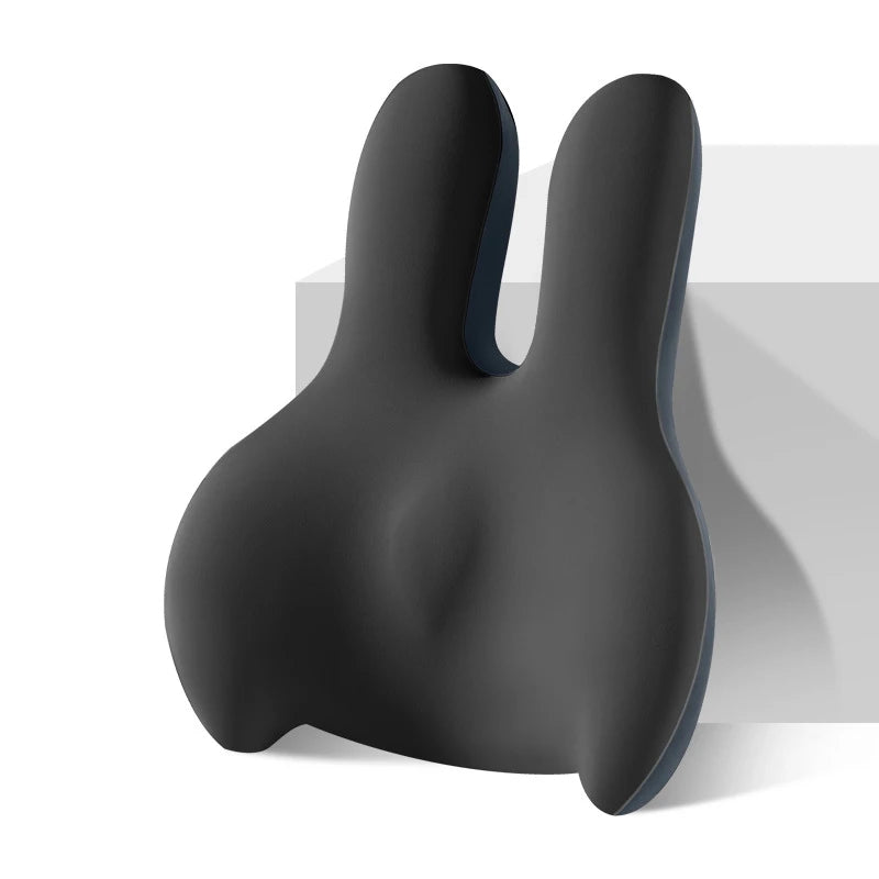 Memory Foam Car Booster Seat Cushion – Cartoon Rabbit Height Pad with Backrest - Delicate Leather